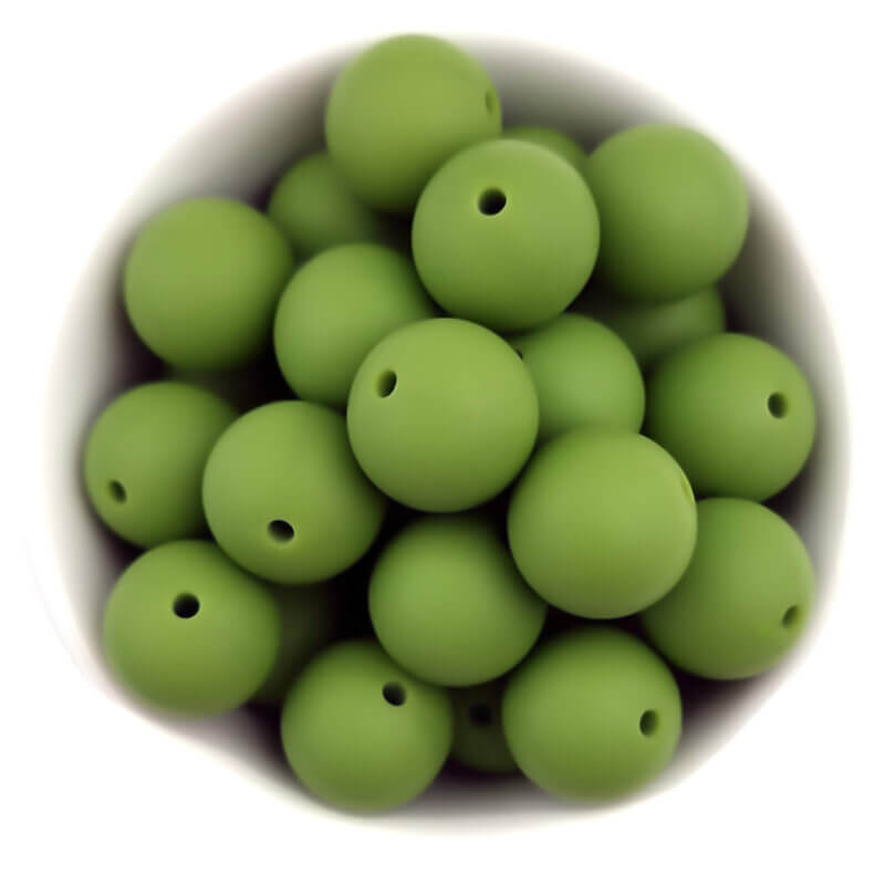 Silicone beads 9 mm - Round - Jungle Green