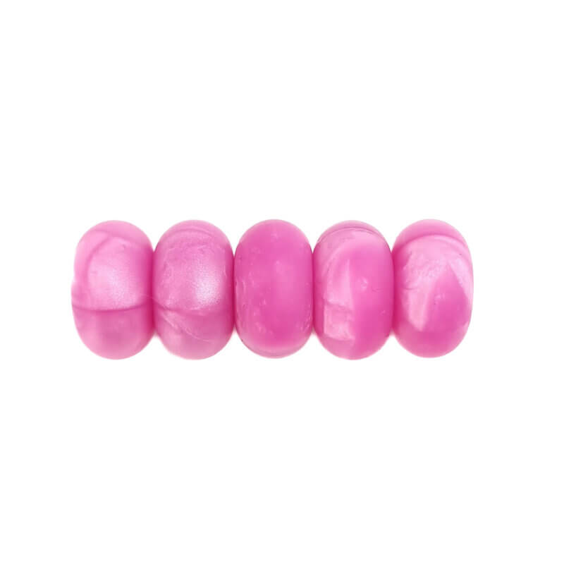 Silicone beads - Abacus - 14 mm - Metallic Magenta
