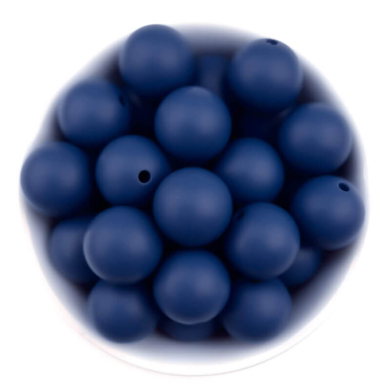 Siliconen kralen 20 mm - Rond - Mat Navy