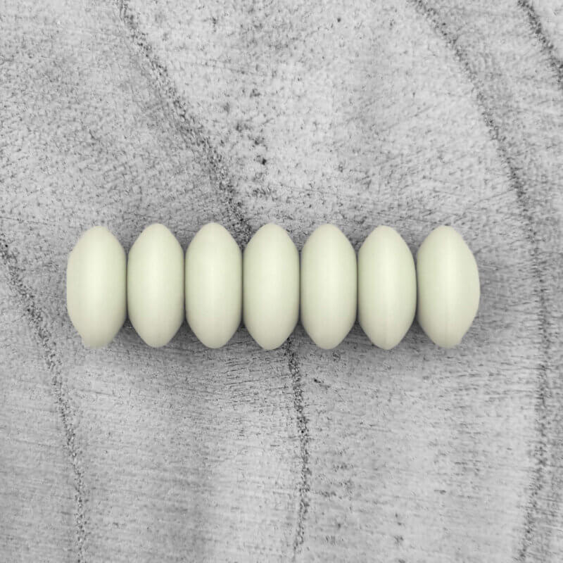 Silicone beads - Oval - 12 mm -Aloë