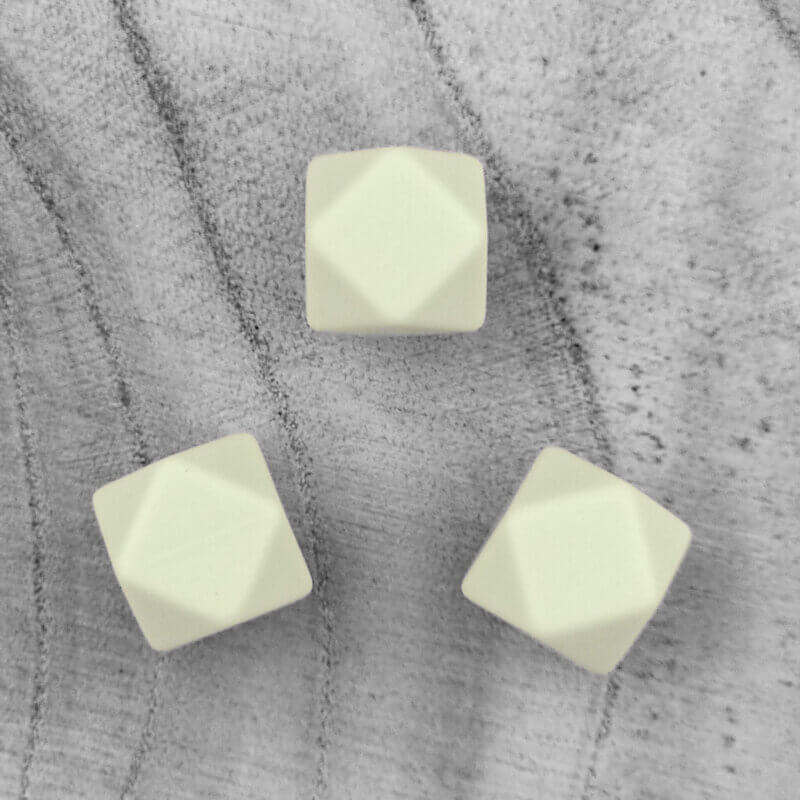 Siliconen kralen - Hexagon - 14 mm - Aloë