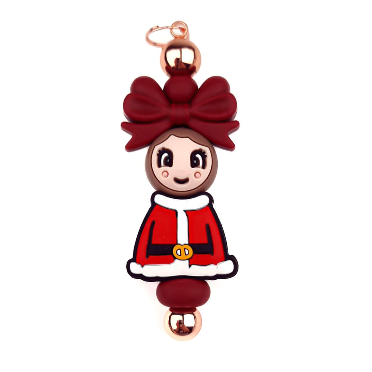 DIY Silikonperlen Set Weihnachtsanhänger Weihnachtsmädchen Glückspuppe Doll of Happiness BPA frei Großhandel