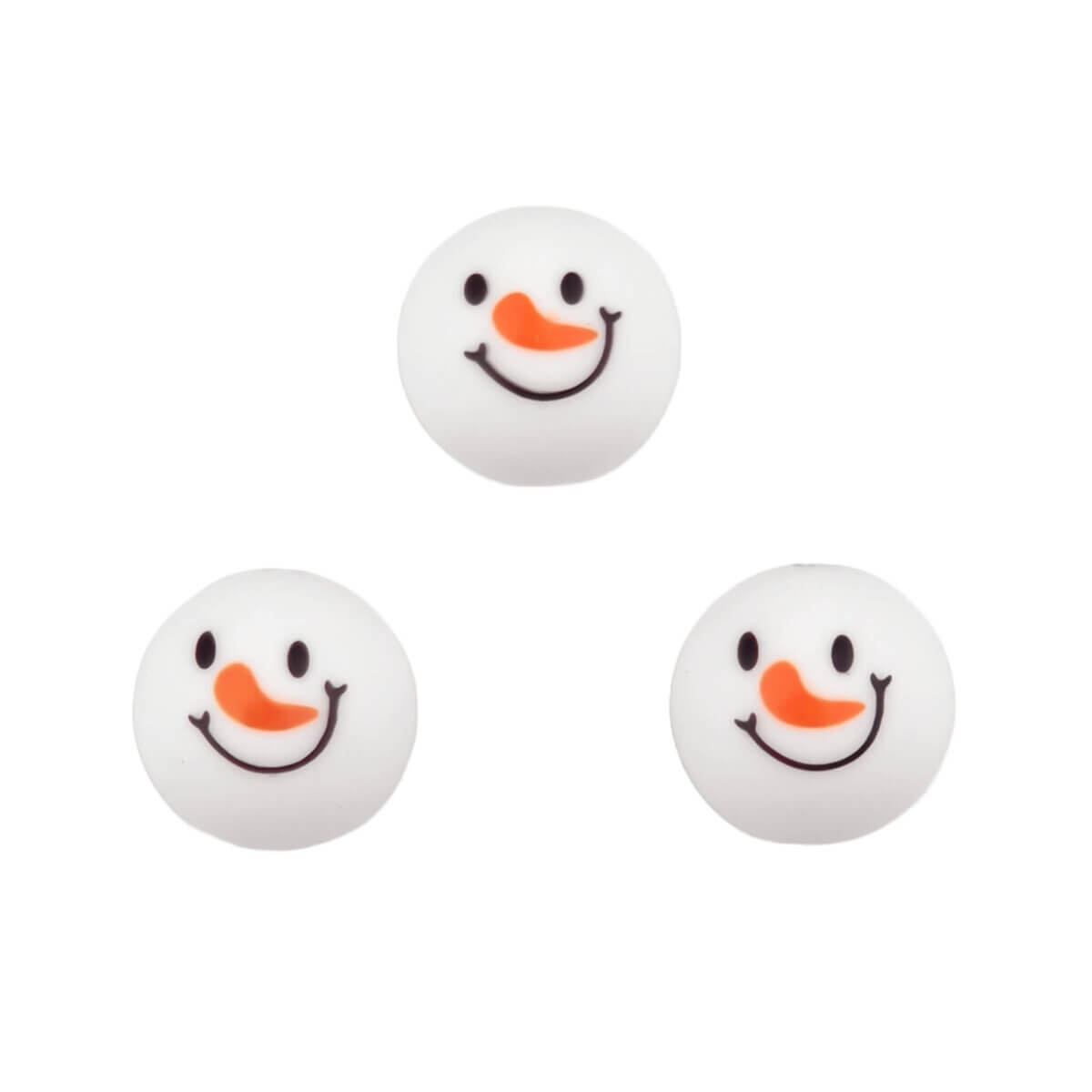 Size: 16 mm
Color: Snowman head white Material: According to EN-71 safely tested silicone. BPA-free, Phthalate-free, PVC-free and free of all other harmful chemicals as tested through EN-71. This makes it suitable for pacifier cords and CE-certified end product such as a teething ring.   Jootjes Haakcadeautjes