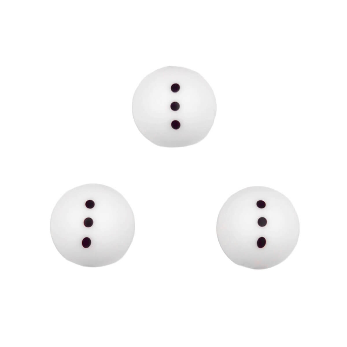 Formaat: 16 mm Kleur: Sneeuwpop Lijf Wit Materiaal: Volgens EN-71 veilig getest siliconen. BPA-vrij, Ftalaat-vrij, PVC-vrij en vrij van alle overige schadelijke chemische stoffen zoals getest middels EN-71. Hierdoor geschikt voor speenkoorden en CE-gecertificeerd eindproduct zoals een bijtring.   Jootjes Haakcadeautjes