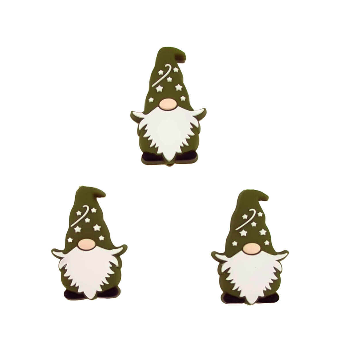 Kleurcode: Mos Groen - Type: Siliconen kralen Gnome - Licht Grijs - Formaat: circa 1,5 x 2,5 cm - Verkocht per stuk - BPA-, Ftalaten-, Lood-, PVC- en Gif-vrij - Geschikt voor CE-gecertificeerd eindproduct - Medische kwaliteit siliconen kralen - Koelbaar in de koelkast - Vaatwasser bestendig Jootjes Haakcadeautjes