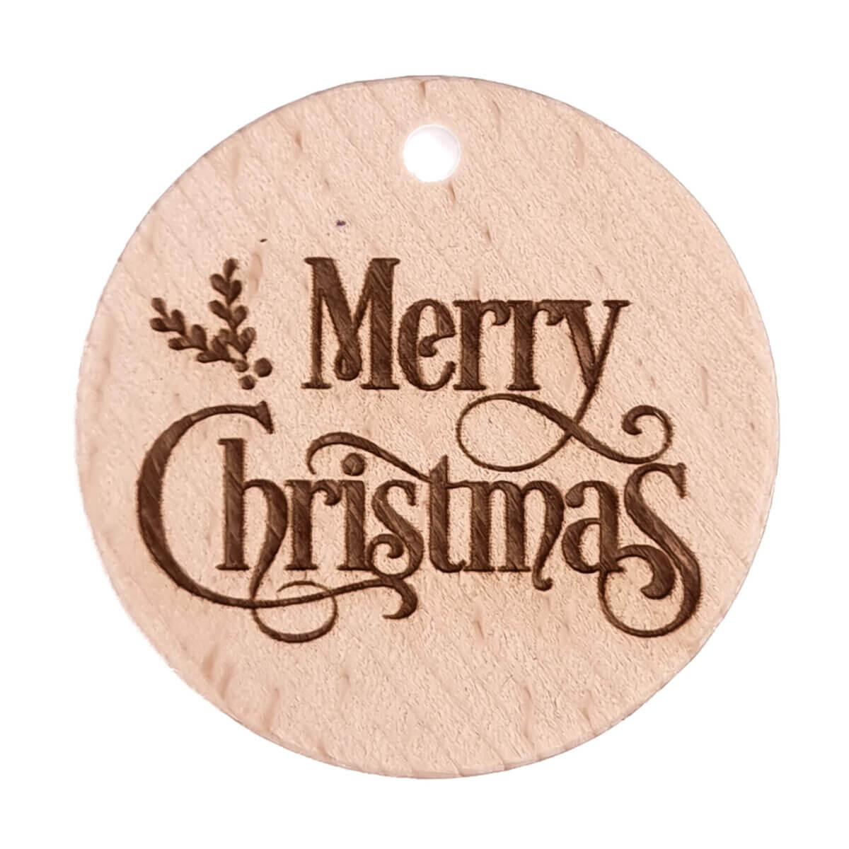 <ul> <li>Wooden disc - 36 mm</li> <li>Engraved with text Merry Christmas 4</li> <li>Hole at the top of the disc, through and through.</li> <li>High quality beech wood</li>
</ul>
Perfect for on key chains and other DIY creative creations. Jootjes Haakcadeautjes