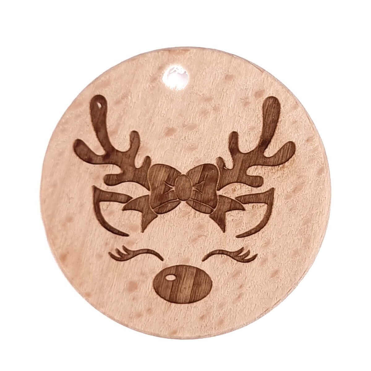 <ul> <li>Wooden disc - 36 mm</li> <li>Engraved with text Reindeer</li> <li>Hole at the top of the disc, through and through.</li> <li>High quality beech wood</li>
</ul>
Perfect for on key chains and other DIY creative creations. Jootjes Haakcadeautjes