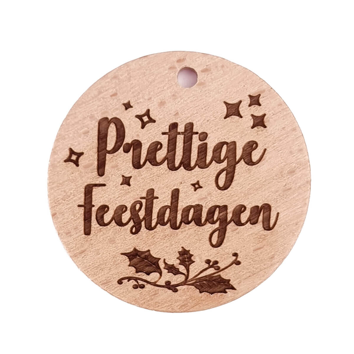 <ul> <li>Holzscheibe - 36 mm</li> <li>Graviert mit Text Happy Holidays</li> <li>Loch an der Oberseite der Scheibe, durch und durch.</li> <li>Hochwertiges Buchenholz</li>
</ul>
Perfekt für Schlüsselanhänger und andere kreative Eigenkreationen. Jootjes Haakcadeautjes