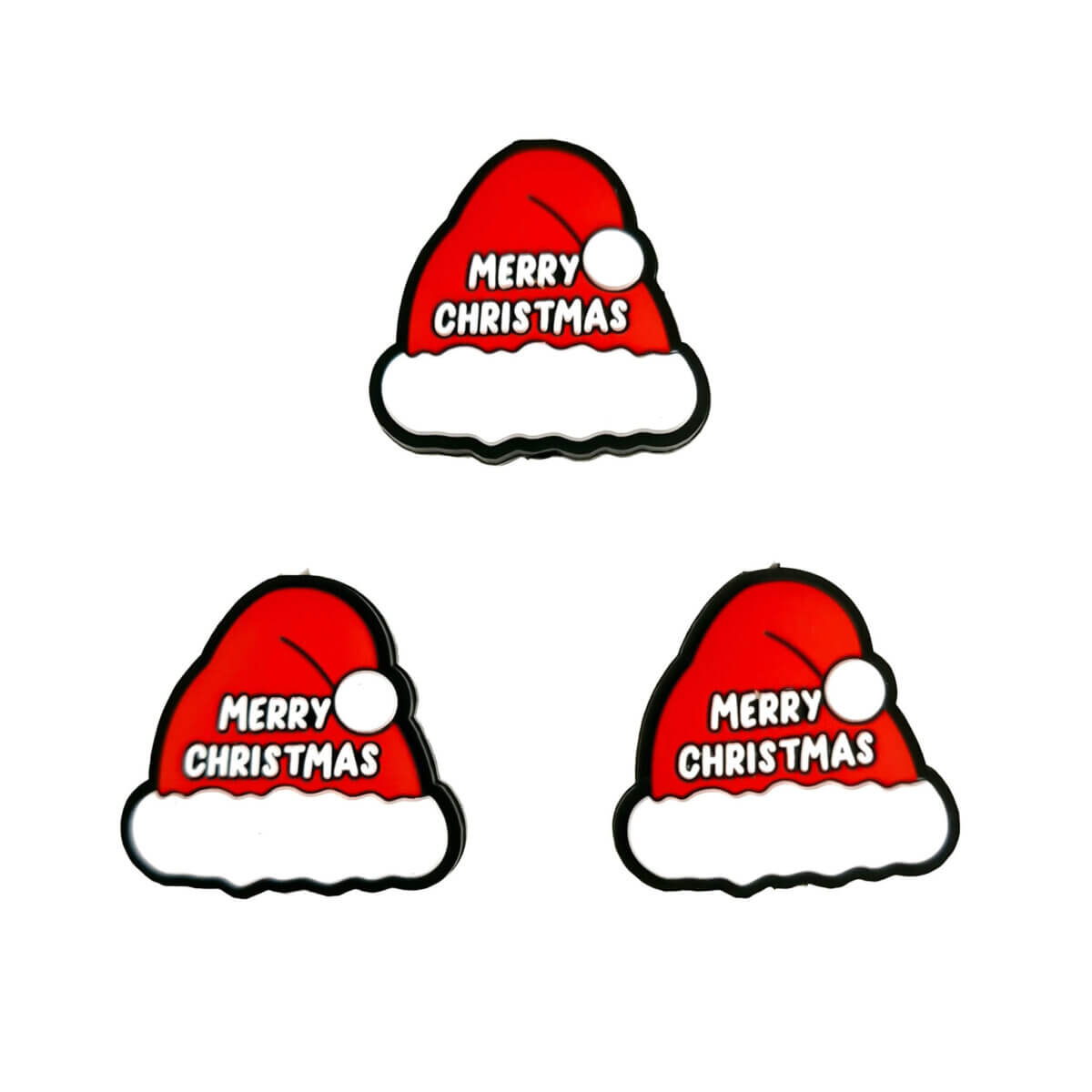 Materiaal: 100% BPA-vrij, veilig volgens EN-71, siliconen Type: Kerstmuts, kerst thema Kleur: Rood   Jootjes Haakcadeautjes