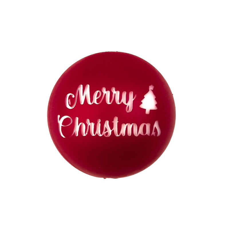 Siliconen Kraal - Gegraveerd - Merry Christmas- Red Nugget