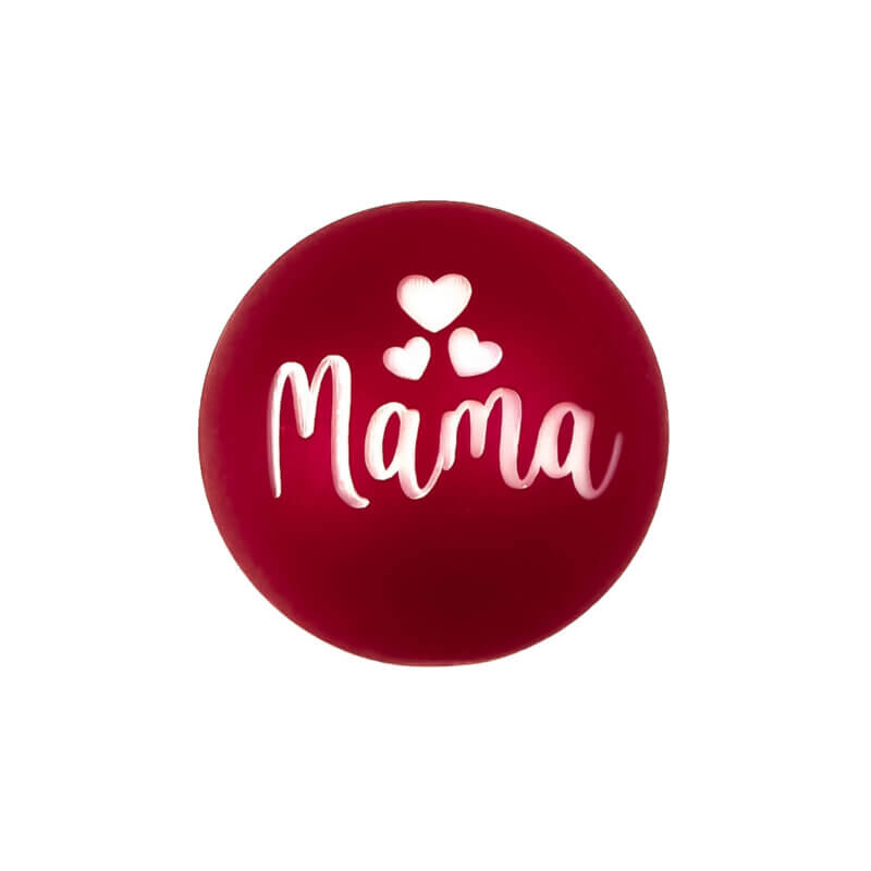 Siliconen Kraal - Gegraveerd - Mama - Red Nugget