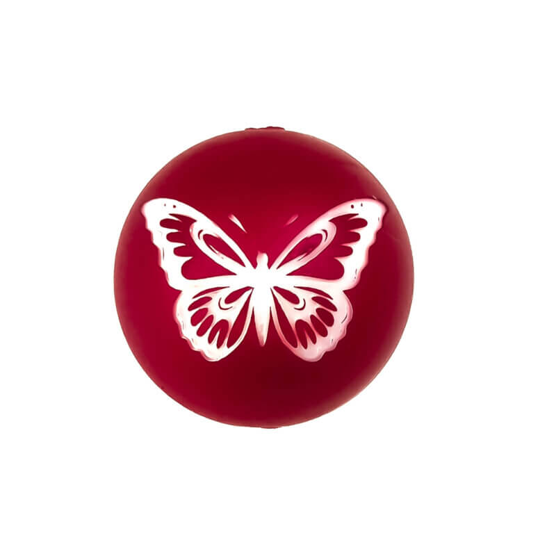 Siliconen Kraal - Gegraveerd - Vlinder - Red Nugget