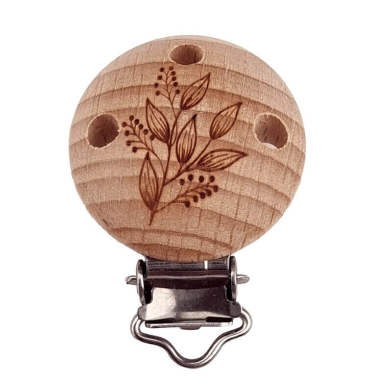 Gegraveerde houten speenclips - EN12586 - Fazanten bes