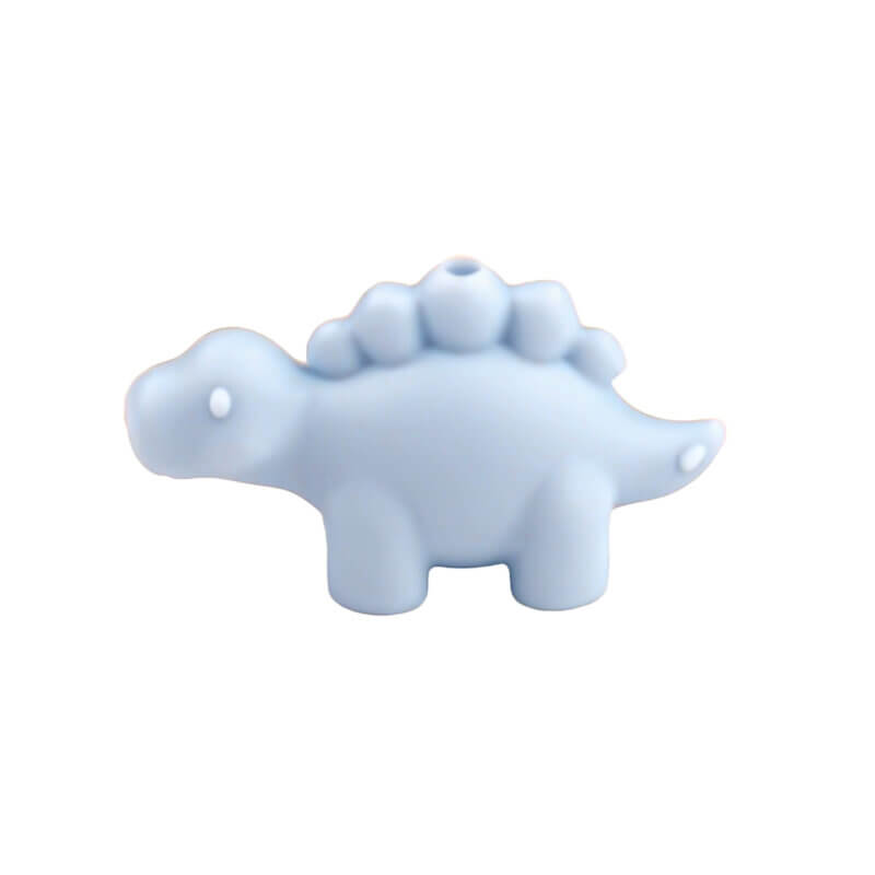 Siliconen Kraal - 3D - Stegosaurus - Licht Poeder Blauw