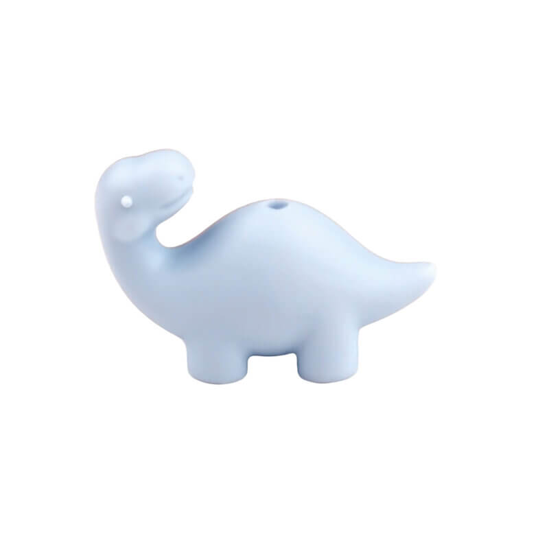 Siliconen Kraal - 3D - Brontosaurus - Licht Poeder Blauw