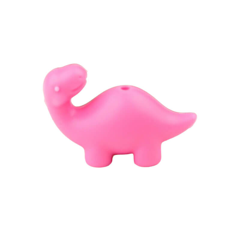 Siliconen Kraal - 3D - Brontosaurus - Roze