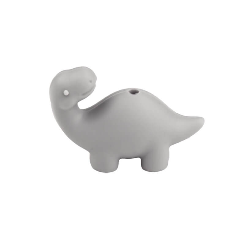 Siliconen Kraal - 3D - Brontosaurus - Grijs
