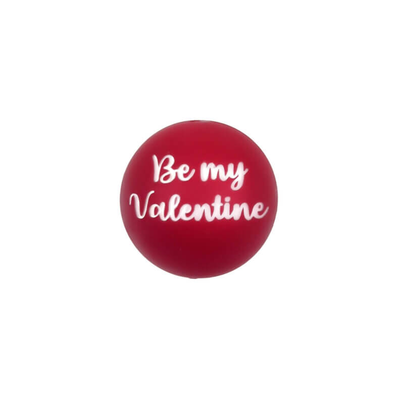 Siliconen Kraal - Gegraveerd - Be My Valentine - Red Nugget