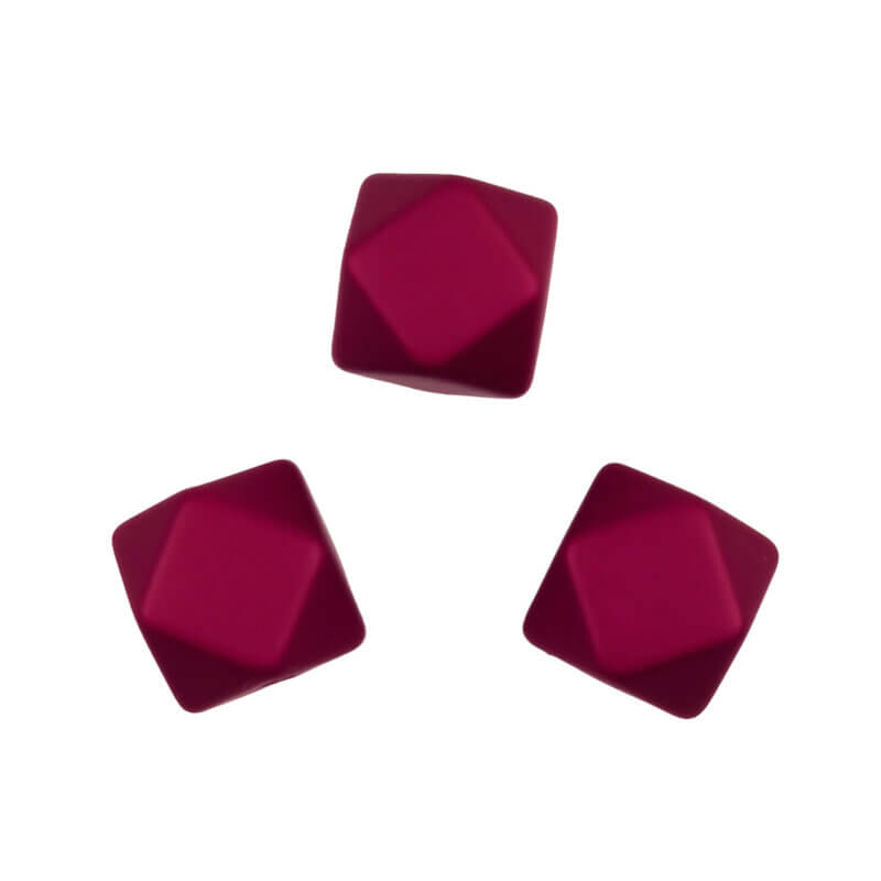 Siliconen kralen - Hexagon - 14 mm - Red Nugget Print