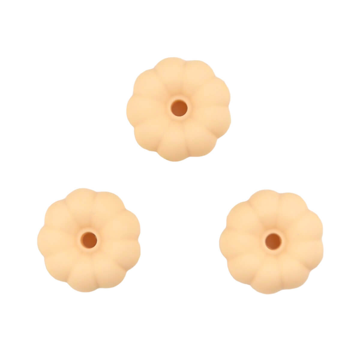 Silicone Beads Wholesale Pumpkin Pacifier Cord Teething Ring Keychain Apricot