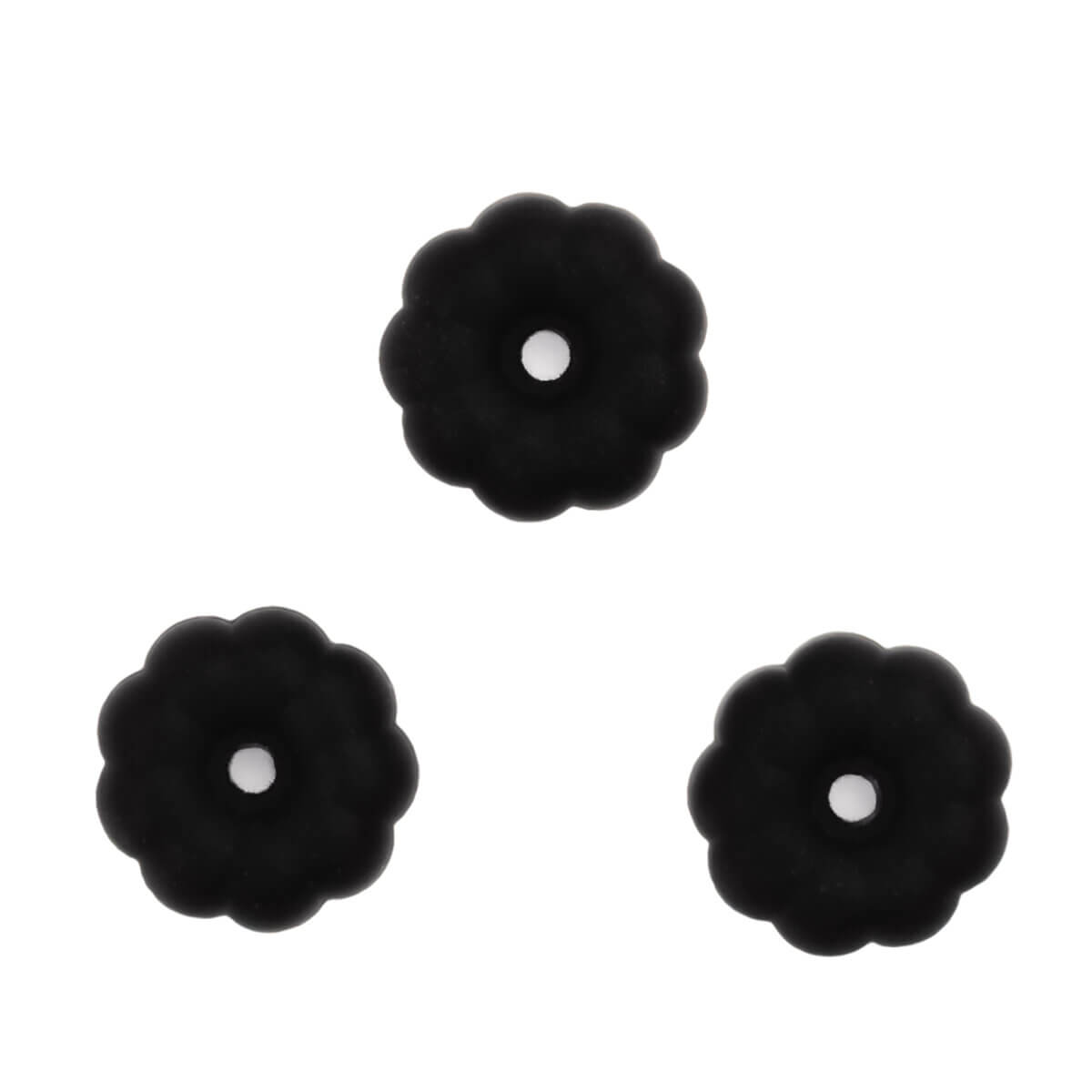 Silicone Beads Wholesale Pumpkin Pacifier Cord Teething Ring Keychain Black