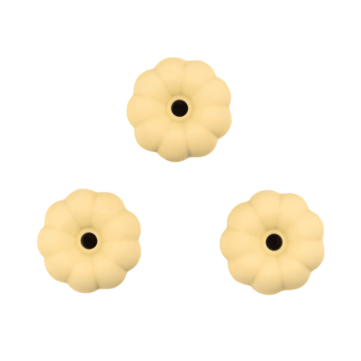 Silicone Beads Wholesale Pumpkin Pacifier Cord Teething Ring Keychain Soft Yellow