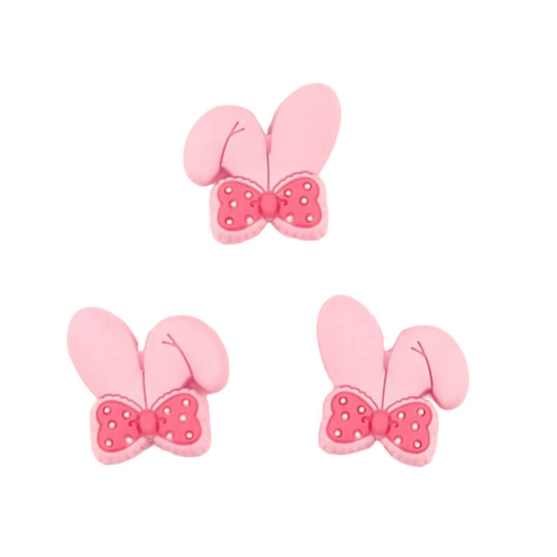 Perles en silicone oreilles de lapin de Pâques pêche rose