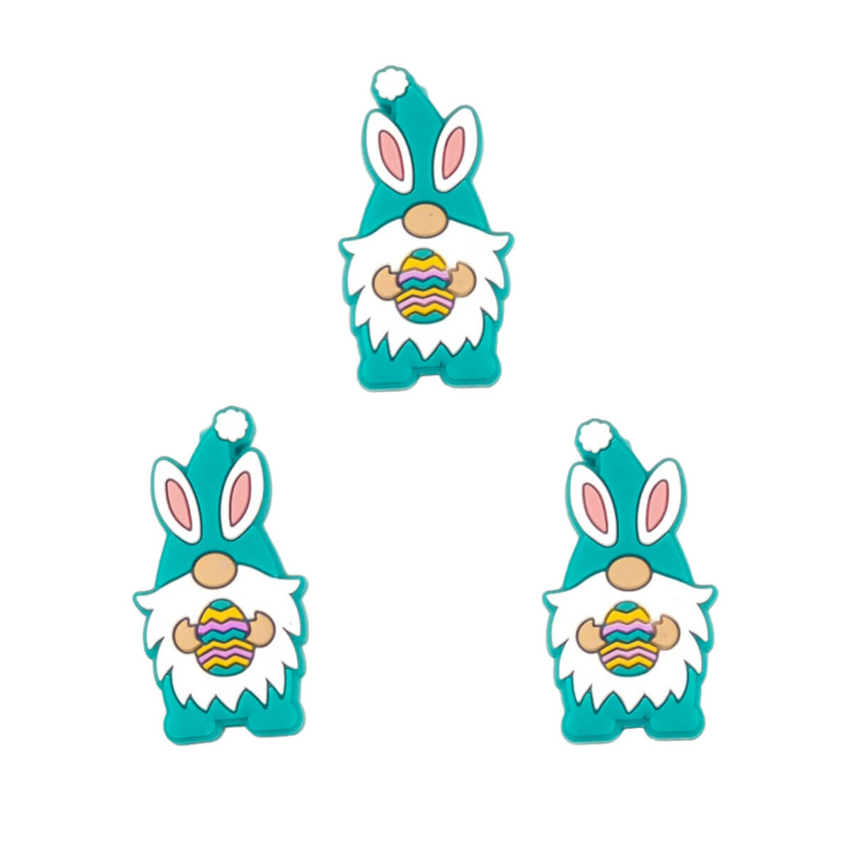 Perle de silicone Gnome de Pâques turquoise