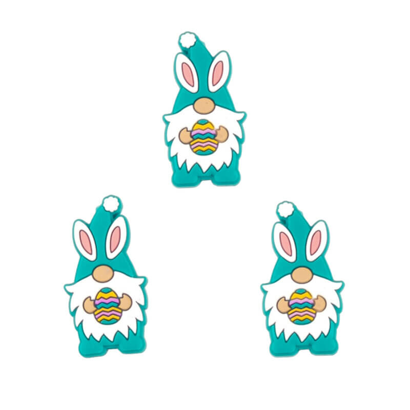 Perle de silicone Gnome de Pâques turquoise