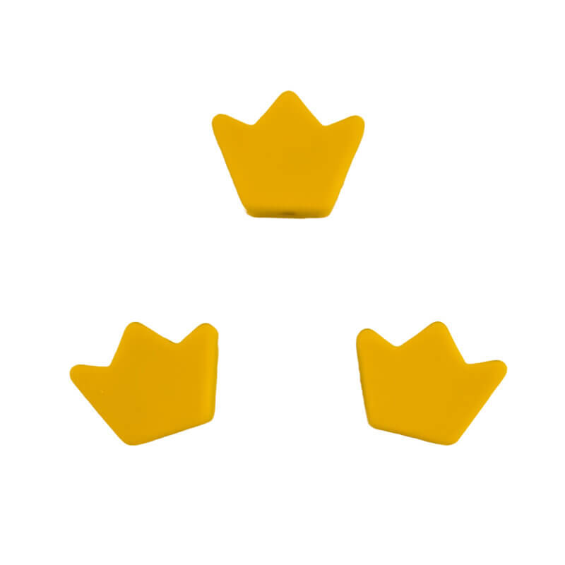Siliconen kralen kroon oker geel koningsdag