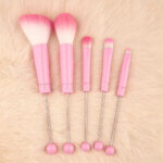 Makeup Make-up Roze Borstel Rijgbaar Siliconen kralen Gepersonaliseerd Cadeautje Mama Dochter Feestdag Bruiloft