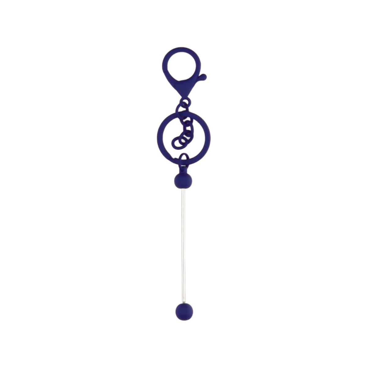 <ul> <li>Schlüsselanhänger aus Edelstahl mit Gewinde in der Farbe Matt Navy</li> <li>Die Stange hat auf beiden Seiten eine Kugel, die man abschraubt.</li> <li>Alle Perlen (außer Acryl-Buchstabenperlen) passen darauf</li> <li>Der Abstand zwischen den Kugeln beträgt etwa 6 cm.</li>
</ul> Jootjes Haakcadeautjes