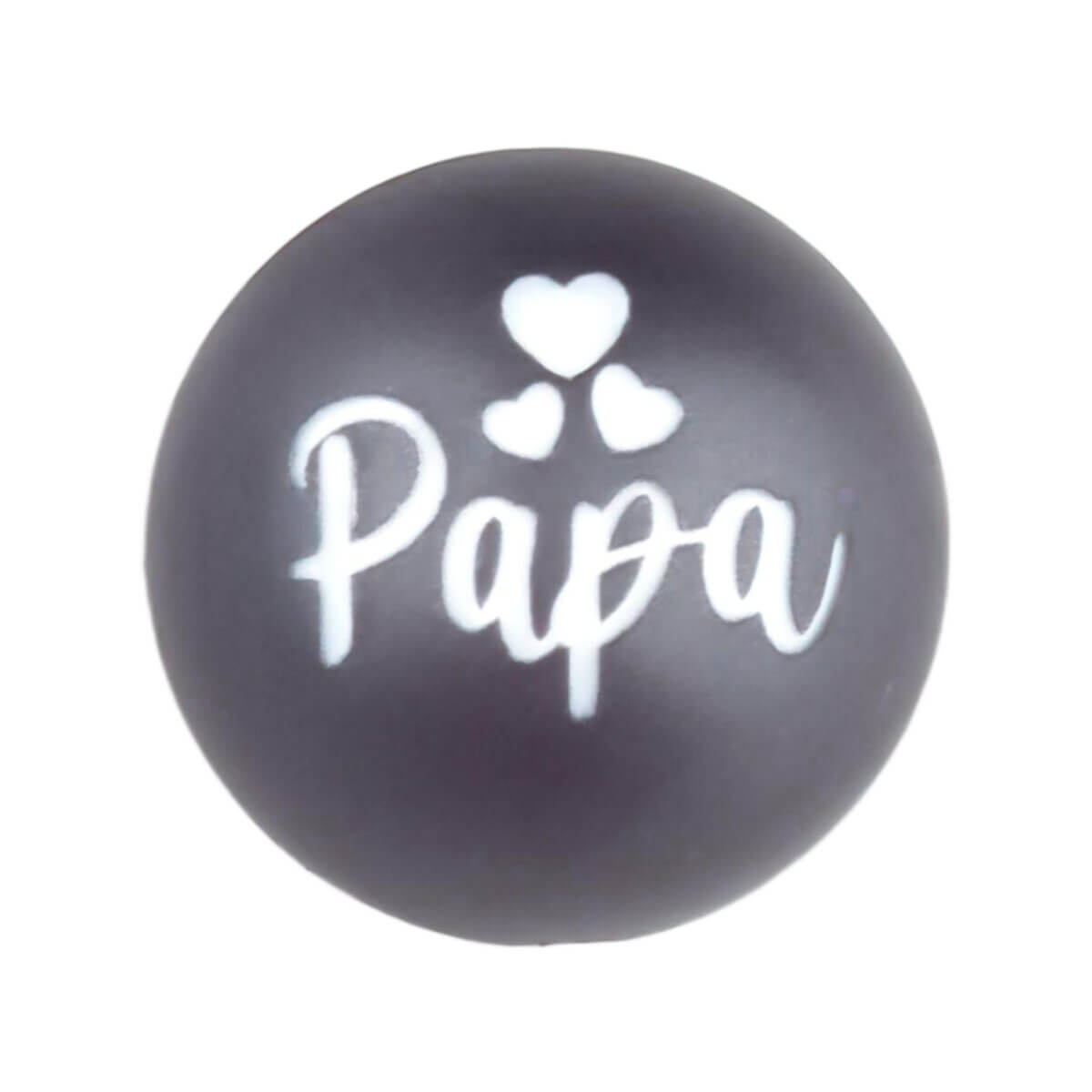 Exclusief bij Jootjes Haakcadeautjes: <ul> <li>Speciale custom made siliconen kralen – 20 mm – Titanium Nugget Papa</li> <li>Deze kralen worden gemaakt met een speciale unieke productietechniek!</li> <li>Kleur Titanium Nugget</li> <li>Gat van boven naar beneden</li> <li>Hoge kwaliteit baby veilig siliconen</li> <li>Veilig volgens EN-71 chemische testen!</li> </ul> Perfect voor het gebruik op onze wijnstoppers, sleutelhangers, flesopeners, jashangers en meer. Jootjes Haakcadeautjes