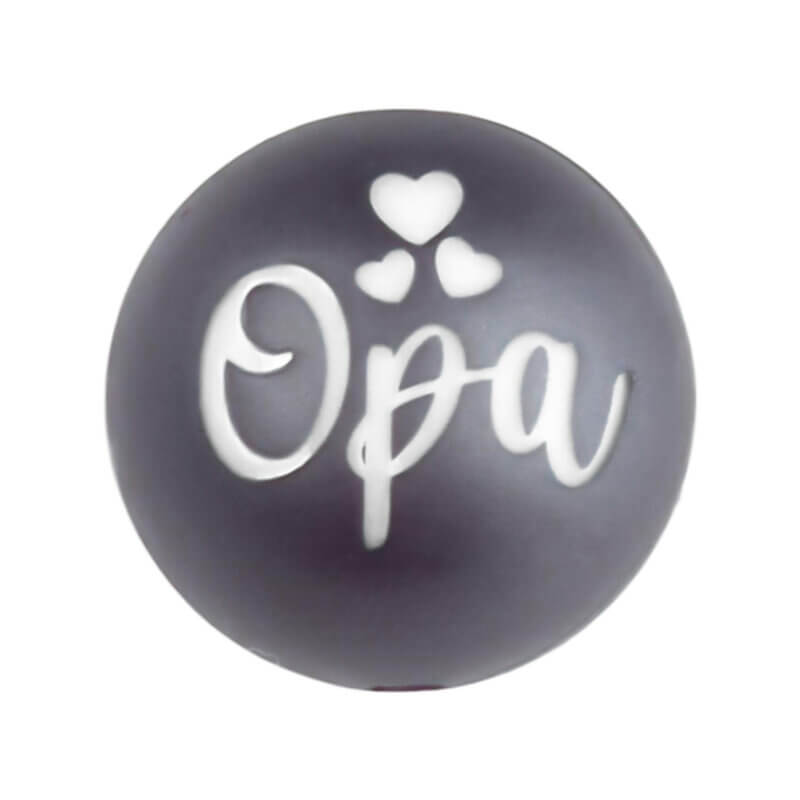 Siliconen Kraal – Gegraveerd – Titanium Nugget – Opa – 20 mm