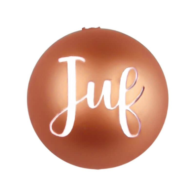 Siliconen Kraal – Gegraveerd – Copper Nugget – Juf – 20 mm