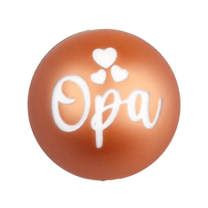 Siliconen Kraal – Gegraveerd – Copper Nugget – Opa – 20 mm