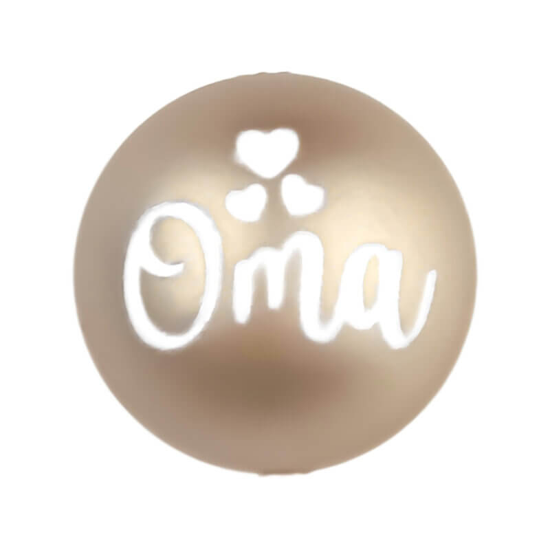 Siliconen Kraal – Gegraveerd – Champagne Nugget – Oma – 20 mm