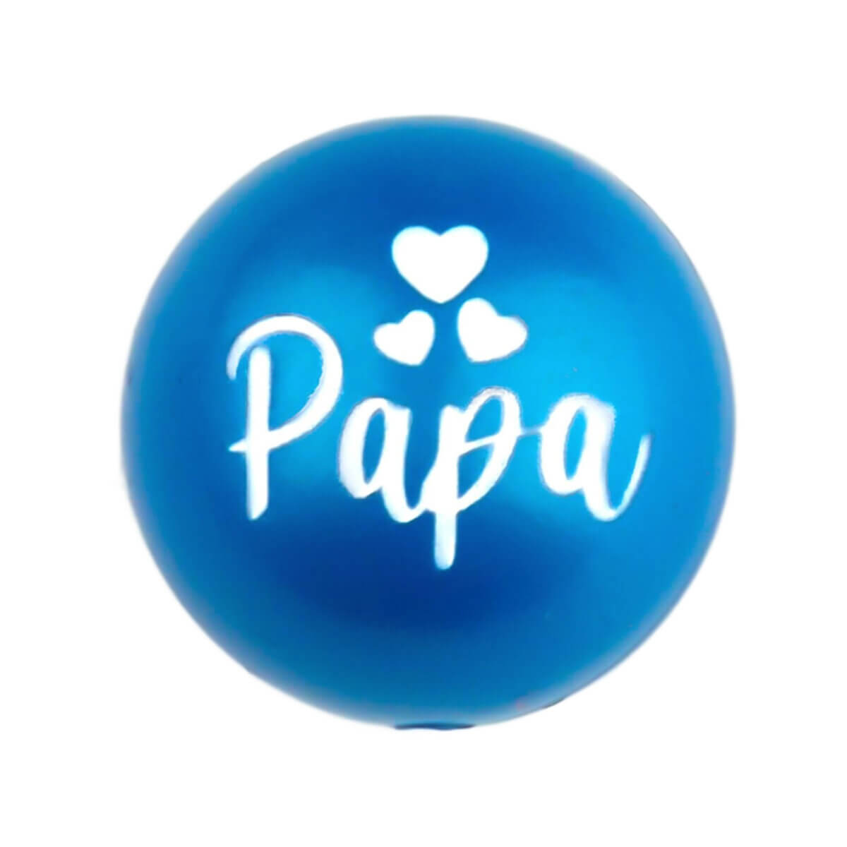 Exclusief bij Jootjes Haakcadeautjes: <ul> <li>Speciale custom made siliconen kralen – 20 mm – Blue Nugget Papa</li> <li>Deze kralen worden gemaakt met een speciale unieke productietechniek!</li> <li>Kleur Blue Nugget</li> <li>Gat van boven naar beneden</li> <li>Hoge kwaliteit baby veilig siliconen</li> <li>Veilig volgens EN-71 chemische testen!</li> </ul> Perfect voor het gebruik op onze wijnstoppers, sleutelhangers, flesopeners, jashangers en meer. Jootjes Haakcadeautjes