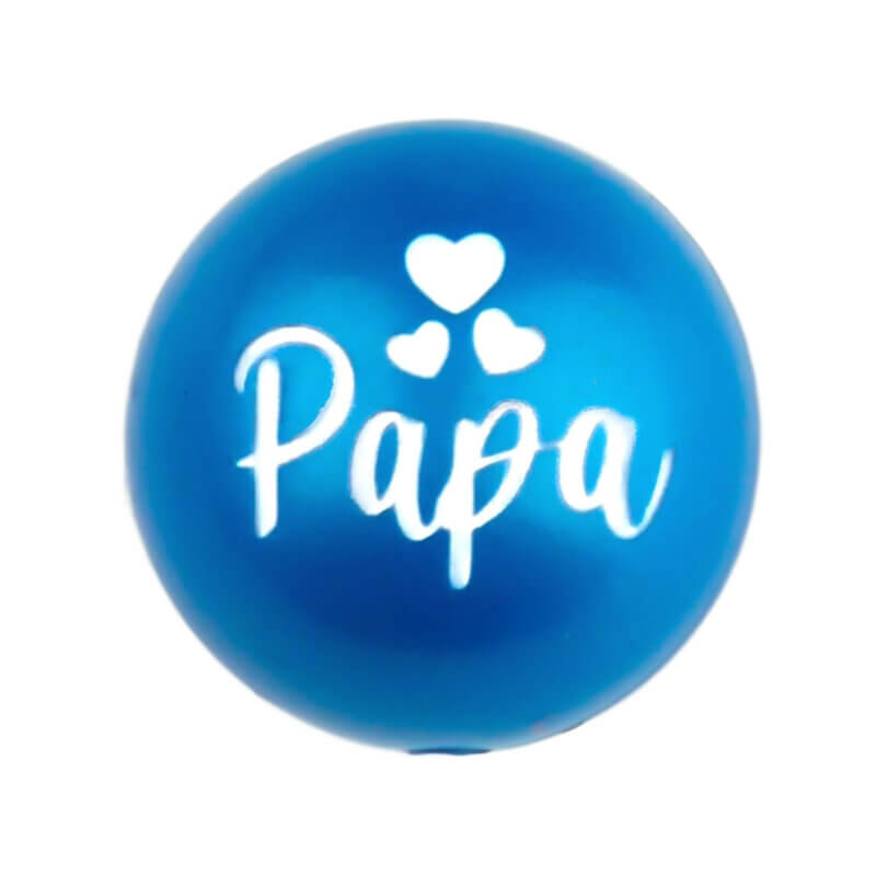 Siliconen Kraal – Gegraveerd – Blue Nugget – Papa – 20 mm