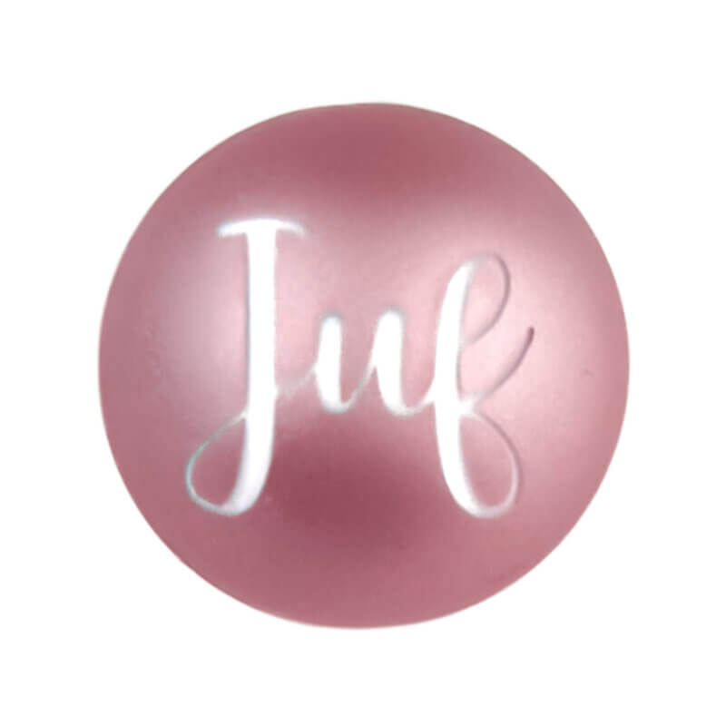 Siliconen Kraal – Gegraveerd – Rose Nugget – Juf – 20 mm
