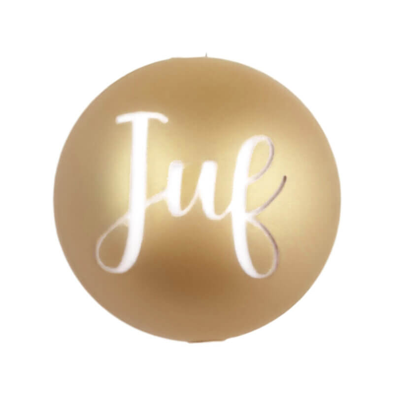 Siliconen Kraal – Gegraveerd – Golden Nugget – Juf – 20 mm