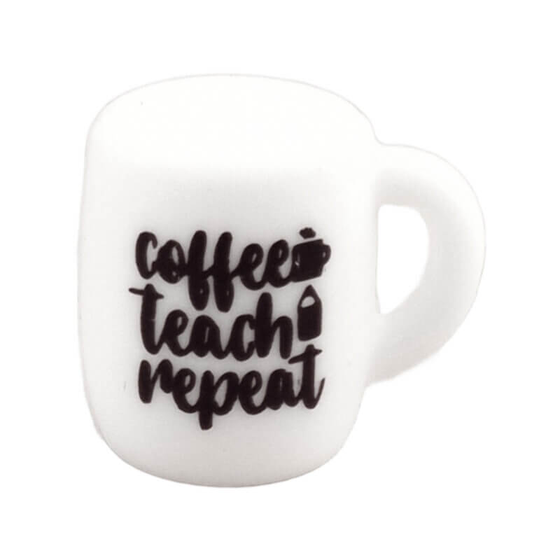 Siliconen kralen - Mok "Coffee Teach Repeat"