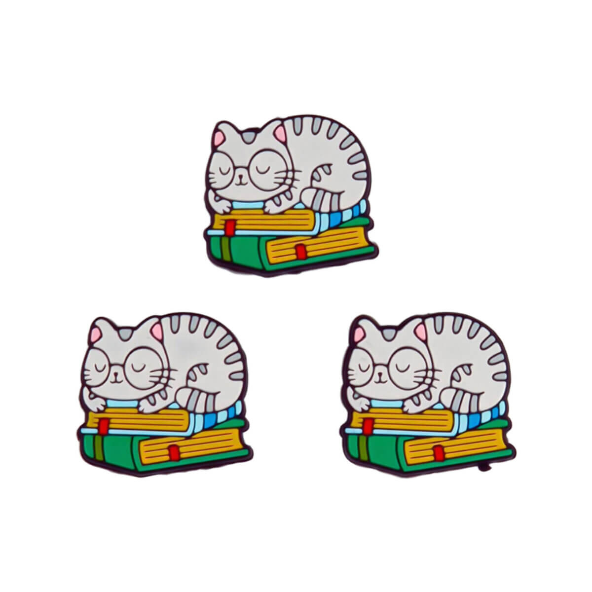- Type: Siliconen kralen Kat op Boeken - Formaat: circa 2x3 cm - Verkocht per stuk - BPA-, Ftalaten-, Lood-, PVC- en Gif-vrij - Geschikt voor CE-gecertificeerd eind product - Medische kwaliteit siliconen kralen - Koelbaar in de koelkast - Vaatwasser bestendig Jootjes Haakcadeautjes
