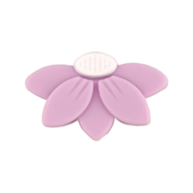 Siliconen Kralen - Halve Daisy/Bloem - Lila
