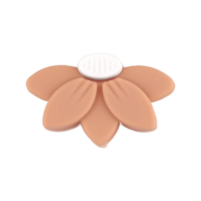 Siliconen Kralen - Halve Daisy/Bloem - Perzik Nude