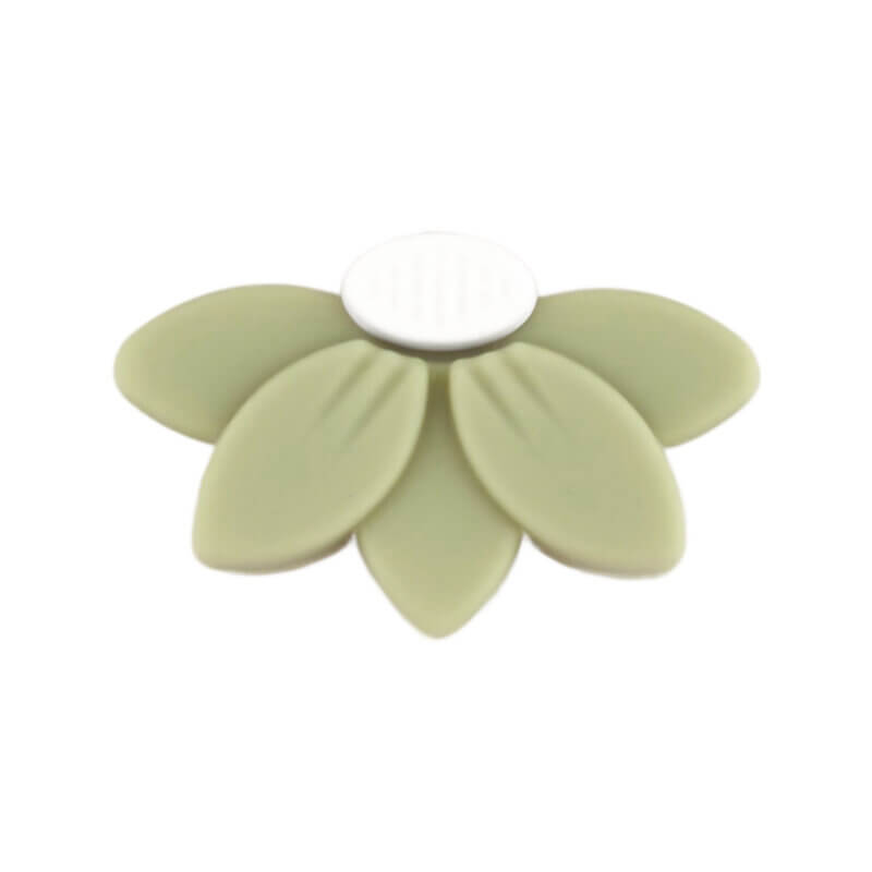 Siliconen Kralen - Halve Daisy/Bloem - Pistache
