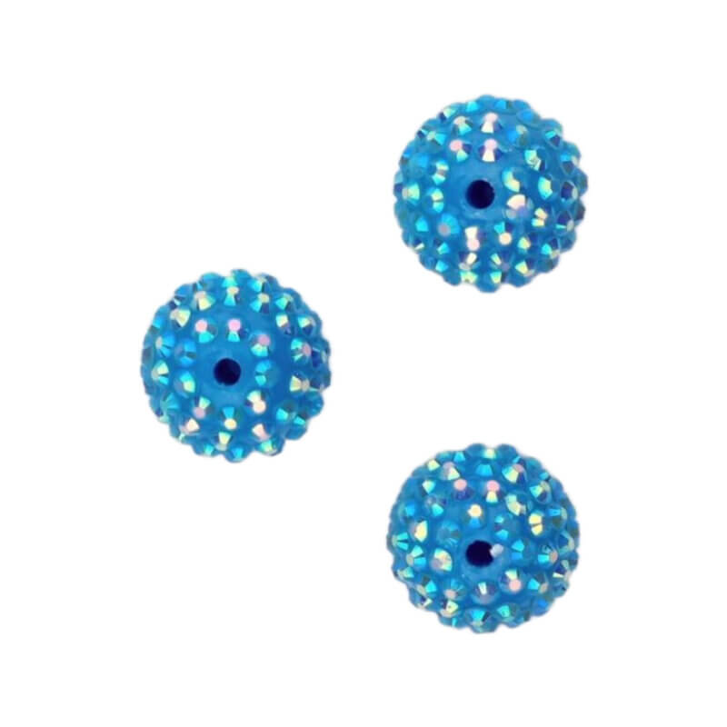 Acrylperlen mit Steinen - 20 mm - Iris Blau