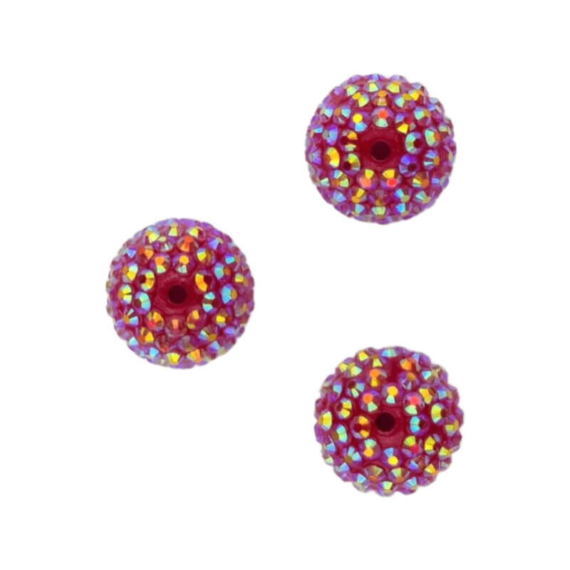 Acryl kralen met Steentjes - 20 mm - Wijn rood