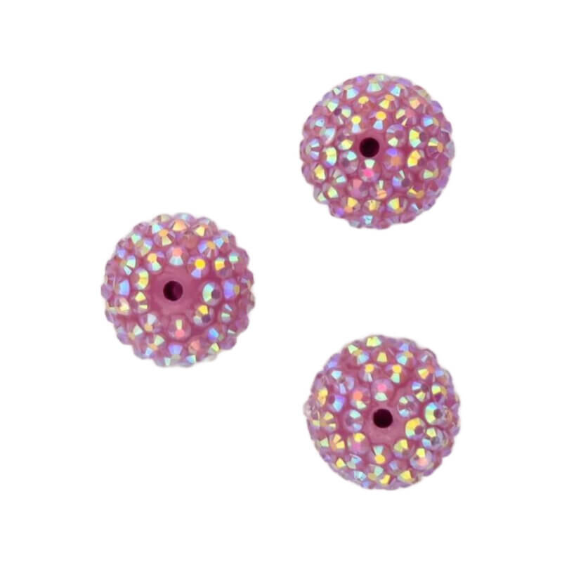Acrylperlen mit Steinen - 20 mm - Dark Rose