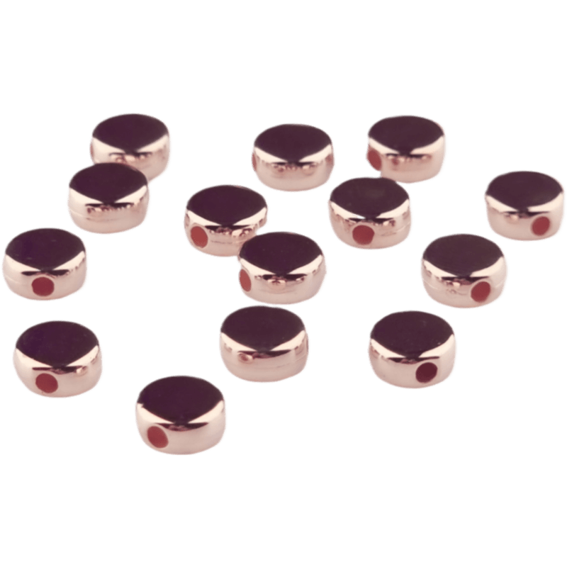 Acryl kralen - Schijfjes plat - 6 mm - Rose Goud